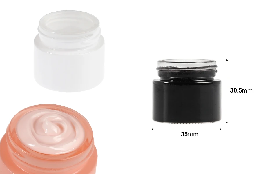 Staklena teglica 10mL za kreme u različitim bojama - bez zatvarača Staklena teglica 10mL za kreme u različitim bojama - bez zatvarača