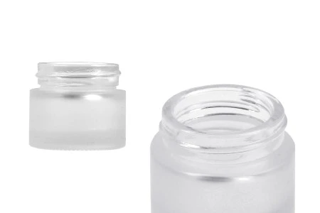 Staklena peskirana providna teglica 10mL za kreme - bez zatvarača-1