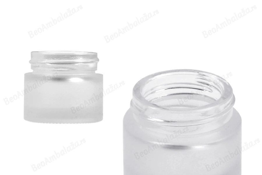 Staklena peskirana providna teglica 10mL za kreme - bez zatvarača-slika_proizvoda