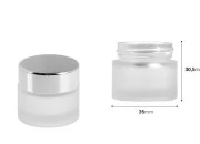 Staklena peskirana providna teglica 10mL za kreme - bez zatvarača