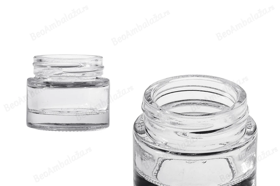 Staklena providna teglica 10mL za kreme - bez zatvarača-slika_proizvoda