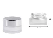 Staklena peskirana providna teglica 5mL za kreme - bez zatvarača