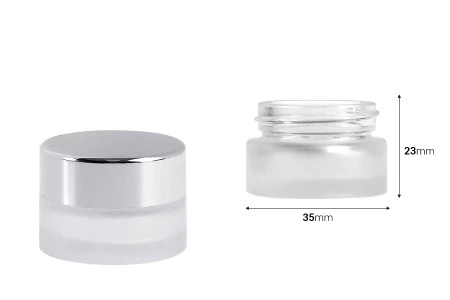 Staklena peskirana providna teglica 5mL za kreme - bez zatvarača-2