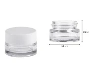 Staklena providna teglica 5mL za kreme - bez zatvarača