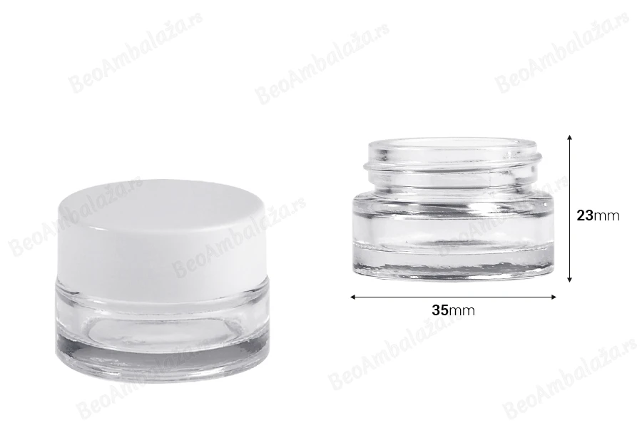 Staklena providna teglica 5mL za kreme - bez zatvarača-dimenzije_slike