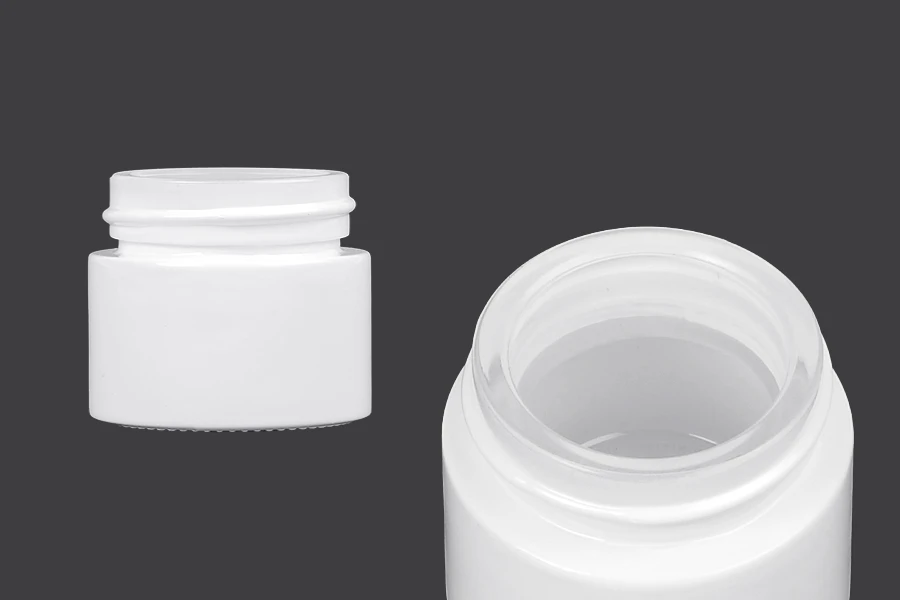Staklena teglica za kreme 50mL u beloj boji - bez zatvarača Staklena teglica za kreme 50mL u beloj boji - bez zatvarača