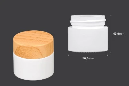 Staklena teglica za kreme 50mL u beloj boji - bez zatvarača-2