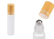 Staklena bela roll-on bočica 10mL sa metalnom kuglicom Staklena bela roll-on bočica 10mL sa metalnom kuglicom