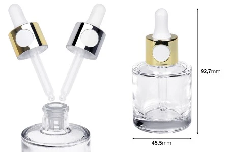 Staklena bočica 30mL sa zlatnom ili srebrnom pipetom na klik i drenažnim elementom-2