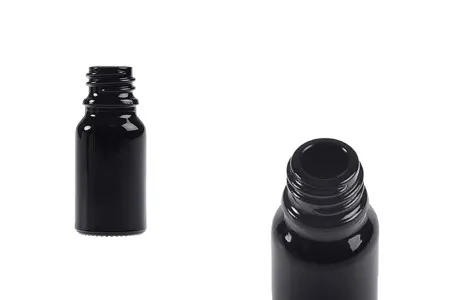 Staklena crna bočica za etarska ulja 10mL, sa grlom PP18-1