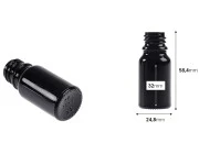 Staklena crna bočica za etarska ulja 10mL, sa grlom PP18 Staklena crna bočica za etarska ulja 10mL, sa grlom PP18-dimenzije_slike