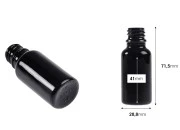 Staklena crna bočica za etarska ulja 20mL, sa grlom PP18-dimenzije_slike