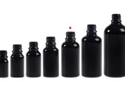 Staklena crna bočica za etarska ulja 30mL, sa grlom PP18-grupa_slika