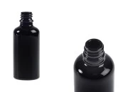 Staklena crna bočica za etarska ulja 50mL, sa grlom PP18 Staklena crna bočica za etarska ulja 50mL, sa grlom PP18
