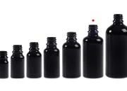 Staklena crna bočica za etarska ulja 50mL, sa grlom PP18 Staklena crna bočica za etarska ulja 50mL, sa grlom PP18