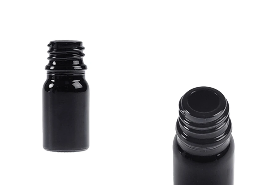Staklena crna bočica za etarska ulja 5mL, sa grlom PP18 Staklena crna bočica za etarska ulja 5mL, sa grlom PP18-slika_proizvoda