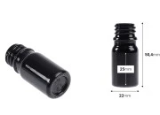 Staklena crna bočica za etarska ulja 5mL, sa grlom PP18 Staklena crna bočica za etarska ulja 5mL, sa grlom PP18-dimenzije_slike