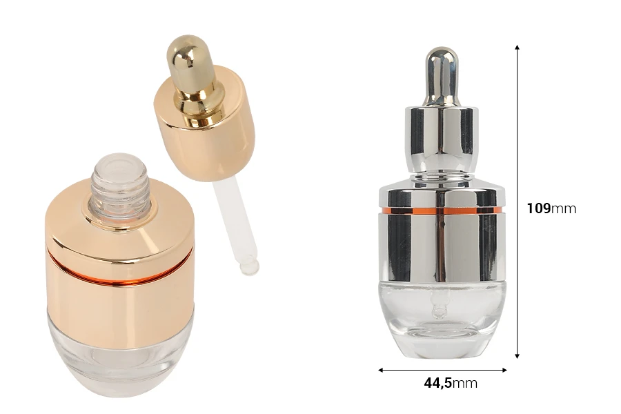 Staklena bočica 30mL sa aluminijumskom oblogom, pipetom i plastičnim drenažnim elementom Staklena bočica 30mL sa aluminijumskom oblogom, pipetom i plastičnim drenažnim elementom