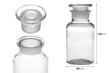Farmaceutska bočica 250 ml providna sa staklenim poklopcem-2