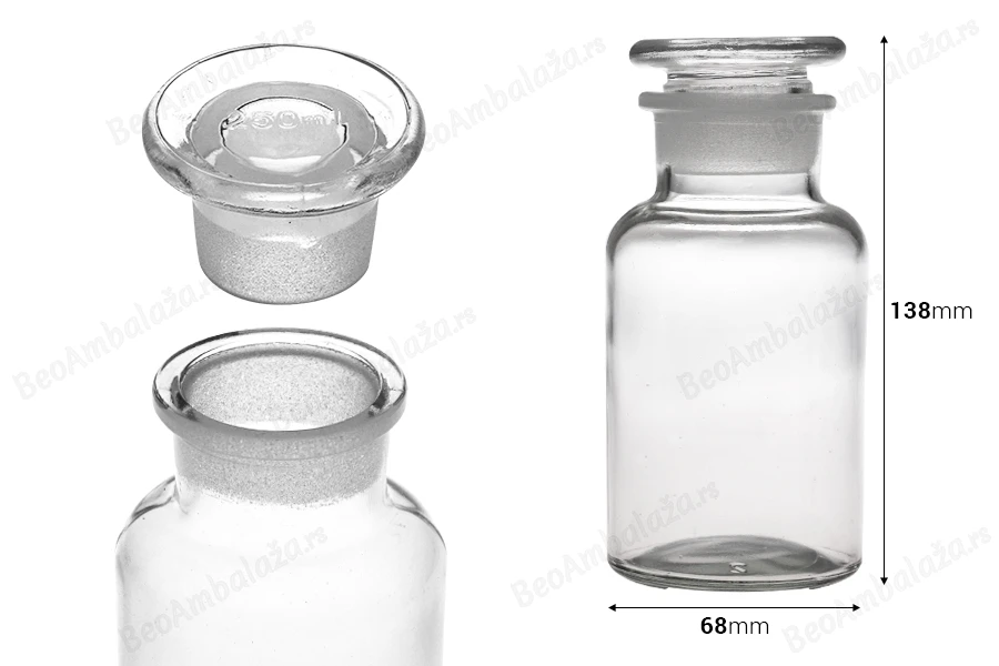 Farmaceutska bočica 250 ml providna sa staklenim poklopcem-dimenzije_slike