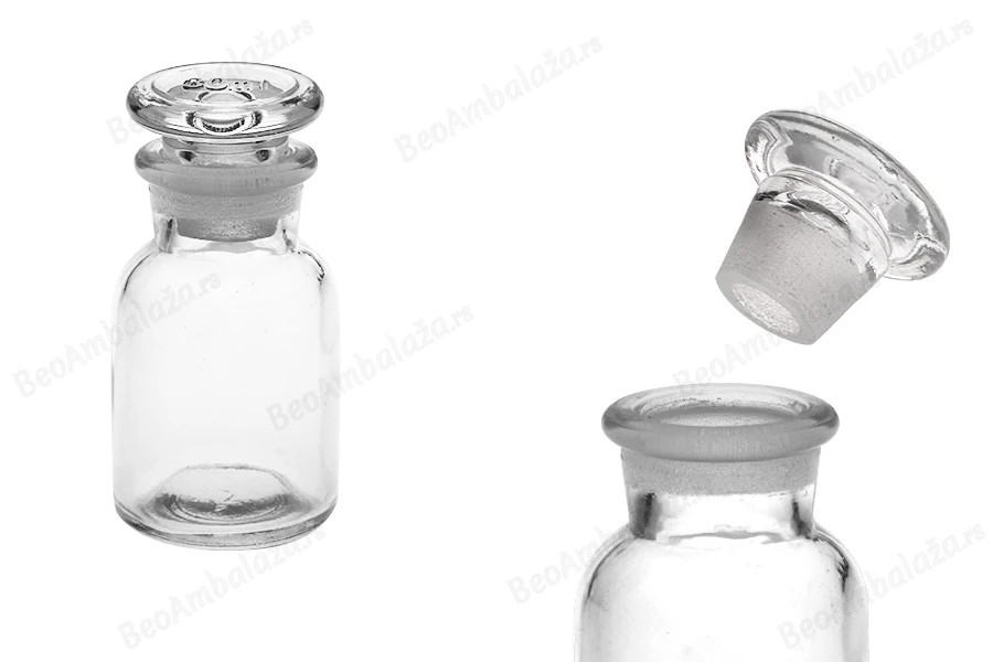 Farmaceutska bočica 30 ml providna sa staklenim poklopcem-slika_proizvoda