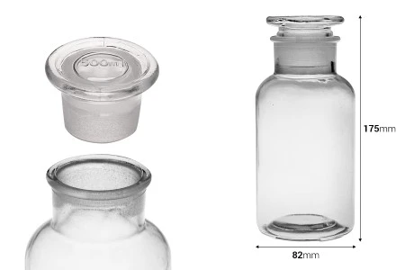 Farmaceutska bočica 500 ml providna sa staklenim poklopcem-2
