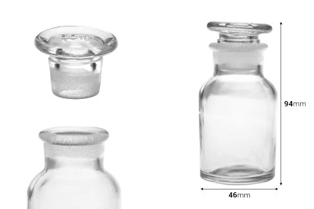 Farmaceutska bočica 60 ml providna sa staklenim poklopcem-2