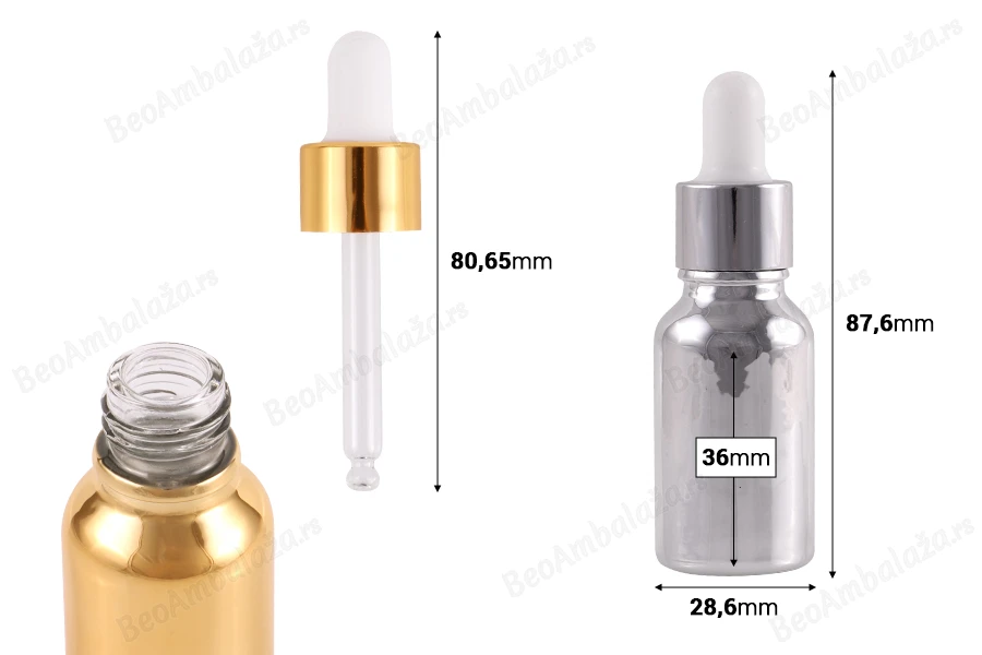 Staklena bočica od 15 mL sa pipetom za kozmetičke proizvode-dimenzije_slike