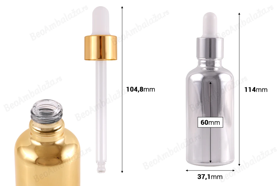 Staklena bočica od 50 mL sa pipetom za kozmetičke proizvode-dimenzije_slike