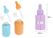 Staklena bočica od 30mL sa pipetom u MAT pastelnim bojama i sa drenažnim elementom