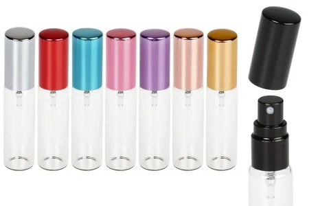Staklena providna bočica 10mL za parfem sa sprejom i aluminijumskim poklopcem - 6 kom-1