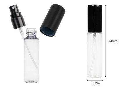 Staklena providna bočica 10mL za parfem sa sprejom i aluminijumskim poklopcem - 6 kom-2