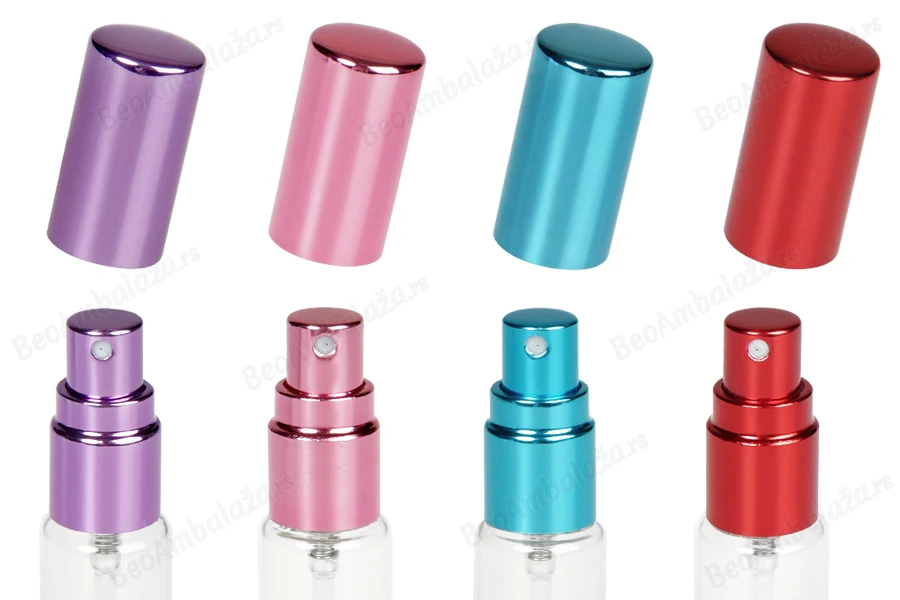 Staklena providna bočica 10mL za parfem sa sprejom i aluminijumskim poklopcem - 6 kom-grupa_slika