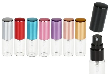 Staklena bočica 5mL za parfem sa sprejom i aluminijumskim poklopcem - 6 kom-1