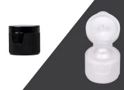 Plastični flip top zatvarač PP18 u crnoj ili beloj boji Plastični flip top zatvarač PP18 u crnoj ili beloj boji