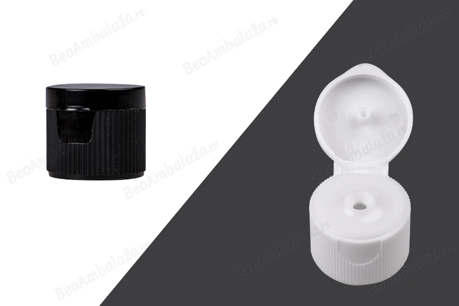 Plastični flip top zatvarač PP20 u crnoj ili beloj boji-slika_proizvoda