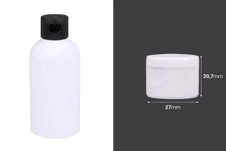 Plastični flip top zatvarač PP24 u crnoj ili beloj boji-2
