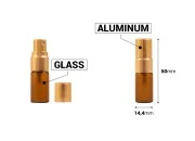 Staklena braon bočica 2mL za parfeme, sa aluminijumskim sprejom i poklopcem - 6 kom Staklena braon bočica 2mL za parfeme, sa aluminijumskim sprejom i poklopcem - 6 kom