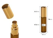 Staklena braon bočica 8mL za parfeme, sa aluminijumskim sprejom i zatvaračem - 6 kom