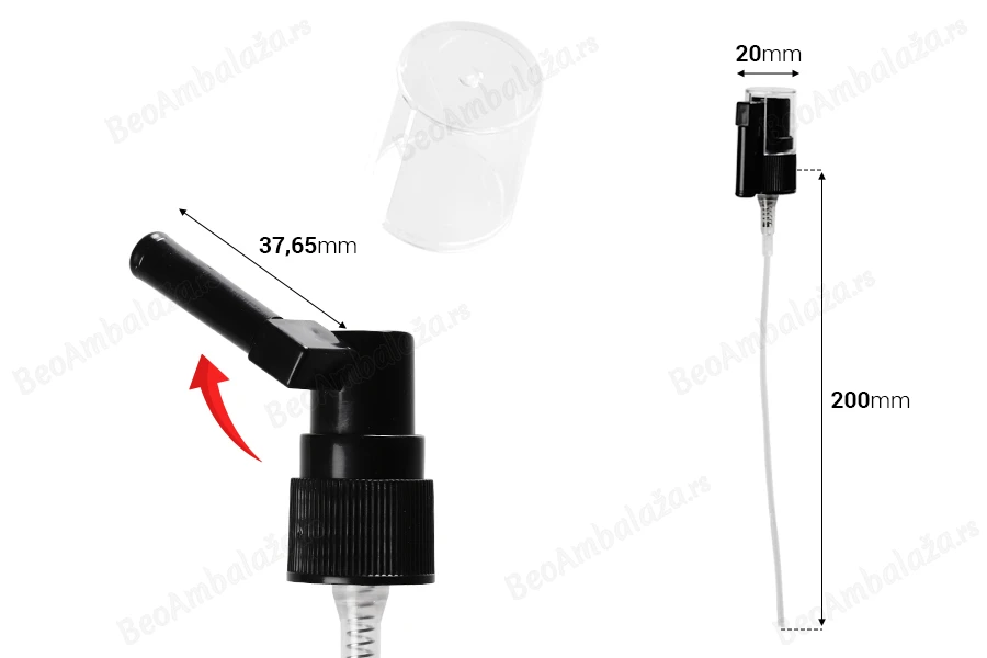 Plastični sprej 18/410 za lokalno raspršivanje u crnoj boji, sa providnim zatvaračem-dimenzije_slike