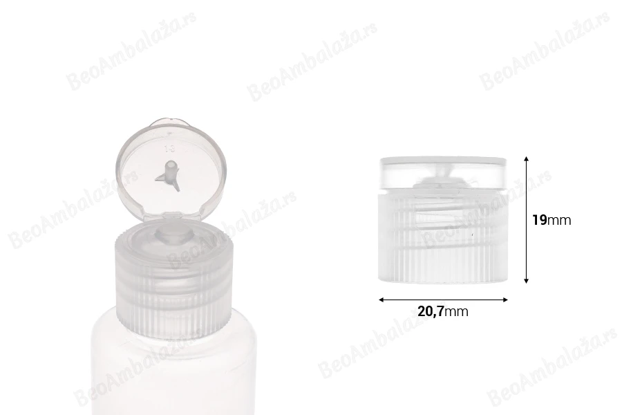 Plastični providni flip top zatvarač PP18-dimenzije_slike