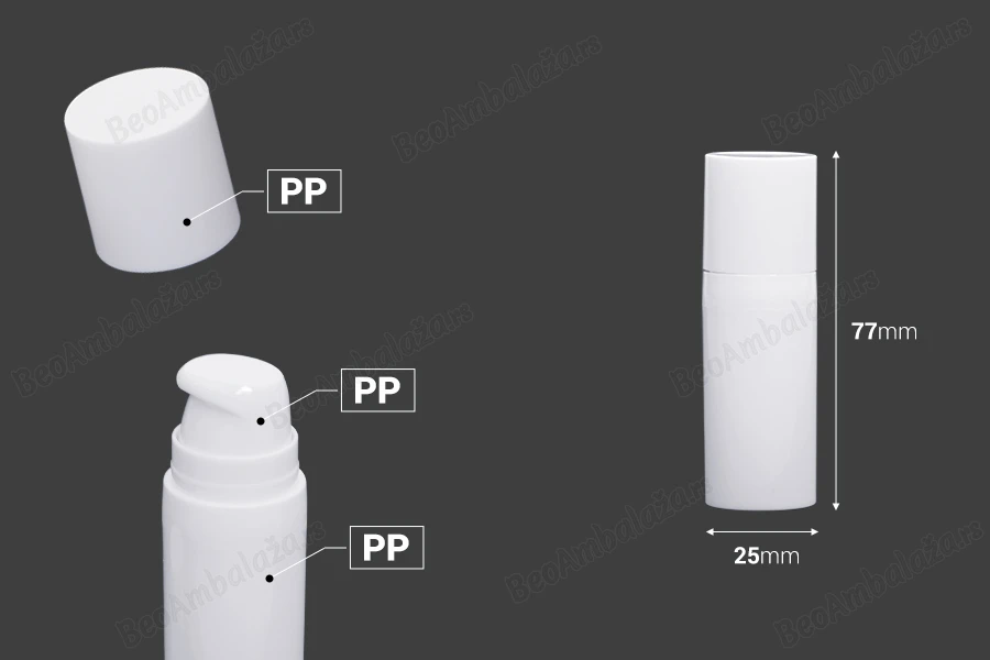 Airless plastična bela bočica 10mL za kreme - 12 kom-dimenzije_slike