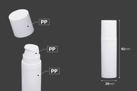 Airless plastična bela bočica 15mL za kreme - 12 kom-2
