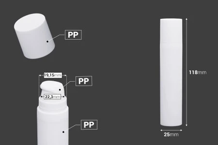 Airless plastična bela bočica 20mL za kreme - 12 kom-2
