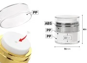 Airless plastična teglica 15mL sa providnim zatvaračem i srebrnim ukrasem Airless plastična teglica 15mL sa providnim zatvaračem i srebrnim ukrasem