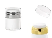 Airless plastična teglica 30mL sa providnim zatvaračem i srebrnim ukrasem Airless plastična teglica 30mL sa providnim zatvaračem i srebrnim ukrasem