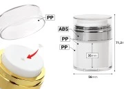 Airless plastična teglica 30mL sa providnim zatvaračem i srebrnim ukrasem Airless plastična teglica 30mL sa providnim zatvaračem i srebrnim ukrasem