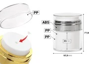 Airless plastična teglica 50mL za kremu sa providnim zatvaračem Airless plastična teglica 50mL za kremu sa providnim zatvaračem