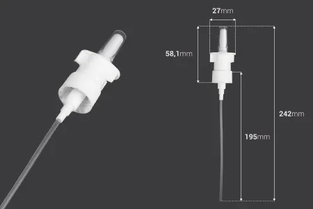 Plastična bela pumpica - raspršivač PP18 za kapi za nos sa sigurnosnim mehanizmom-2