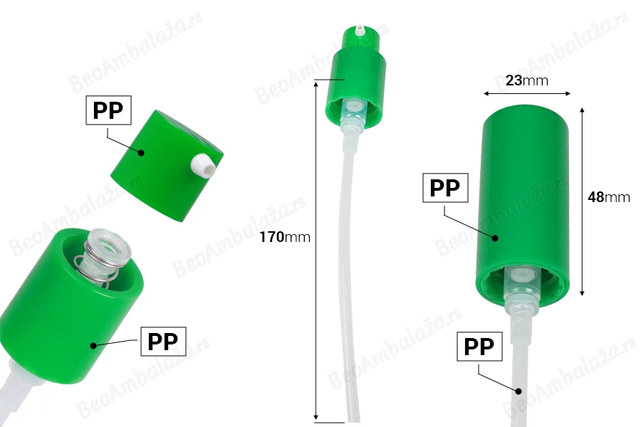 Plastična pumpica PP18/410 za kreme sa spoljnom oprugom, pogodna za kreme-dimenzije_slike